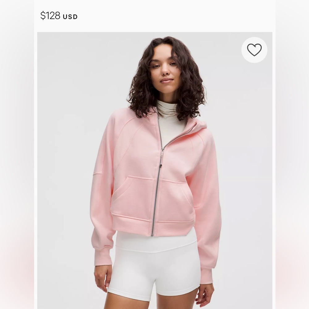 Lululemon oversized scuba full zip strawberry milkshake